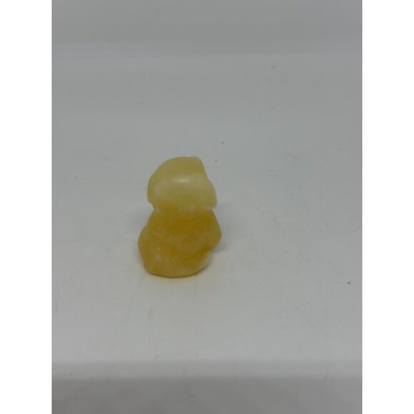 VTG Carved Stone Dog Figurine – Abstract Yellow Animal Sculpture – 1" Home Decor - Picture 4 of 5